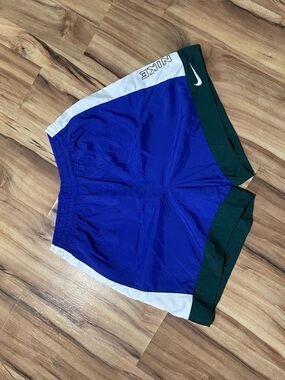 Vintage Nike 90s Nylon ColorBlock Athletic Shorts Pockets- Womens Large